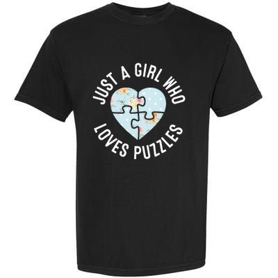 Just A Girl Who Loves Puzzles Jigsaw Puzzle Garment-Dyed Heavyweight T-Shirt