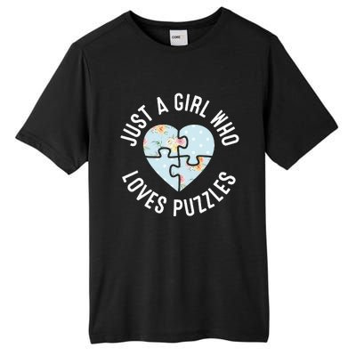 Just A Girl Who Loves Puzzles Jigsaw Puzzle Tall Fusion ChromaSoft Performance T-Shirt