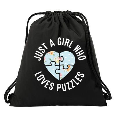 Just A Girl Who Loves Puzzles Jigsaw Puzzle Drawstring Bag