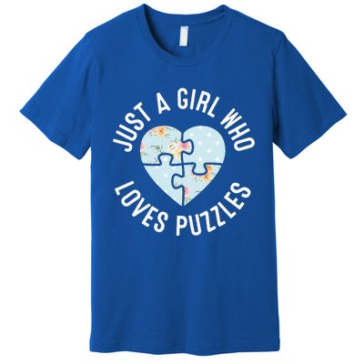 Just A Girl Who Loves Puzzles Jigsaw Puzzle Premium T-Shirt