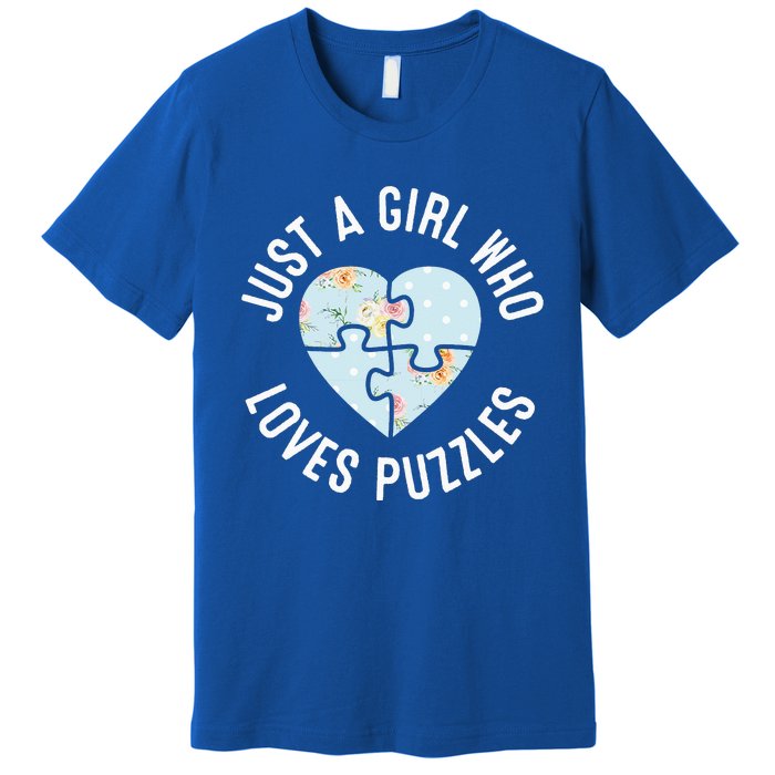 Just A Girl Who Loves Puzzles Jigsaw Puzzle Premium T-Shirt