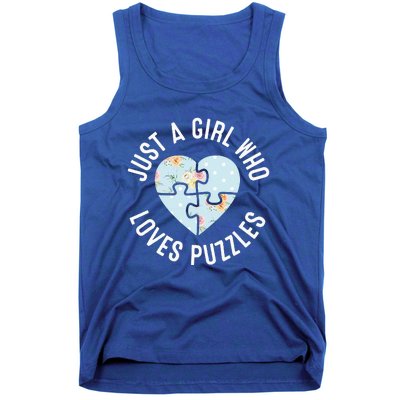 Just A Girl Who Loves Puzzles Jigsaw Puzzle Tank Top