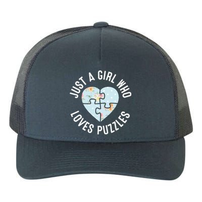 Just A Girl Who Loves Puzzles Jigsaw Puzzle Yupoong Adult 5-Panel Trucker Hat