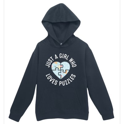 Just A Girl Who Loves Puzzles Jigsaw Puzzle Urban Pullover Hoodie