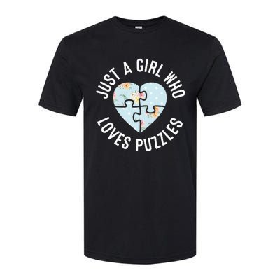 Just A Girl Who Loves Puzzles Jigsaw Puzzle Softstyle CVC T-Shirt