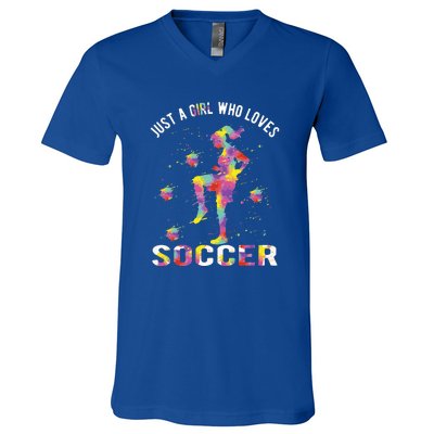 Just A Girl Who Loves Soccer V-Neck T-Shirt