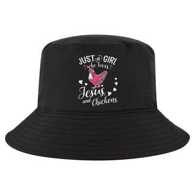 Just A Girl Who Loves Jesus And Chickens Farmer Lover Cool Comfort Performance Bucket Hat