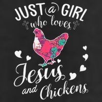 Just A Girl Who Loves Jesus And Chickens Farmer Lover 7 Panel Mesh Trucker Snapback Hat