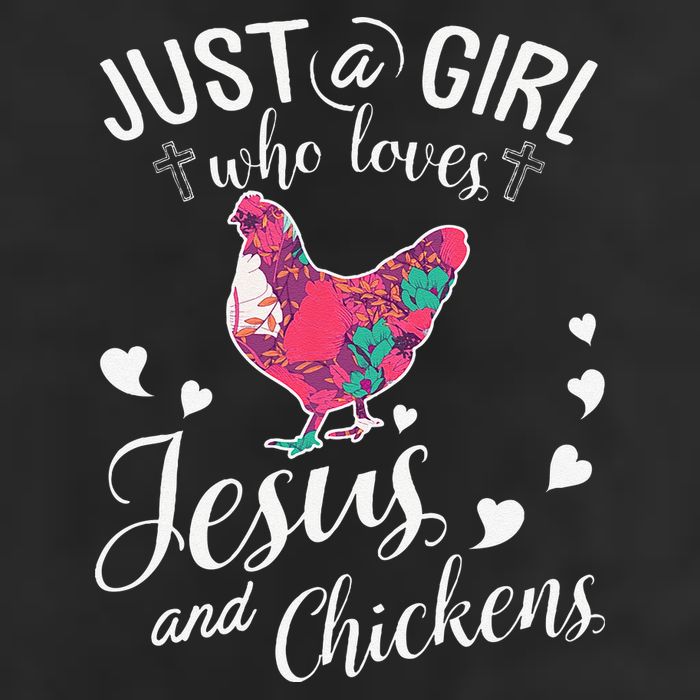 Just A Girl Who Loves Jesus And Chickens Farmer Lover 7 Panel Mesh Trucker Snapback Hat
