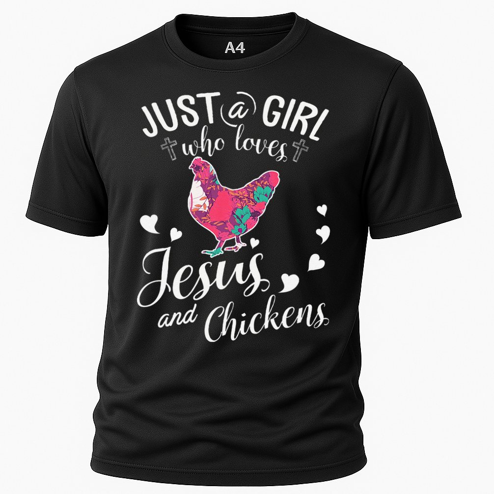 Just A Girl Who Loves Jesus And Chickens Farmer Lover Performance Shirt