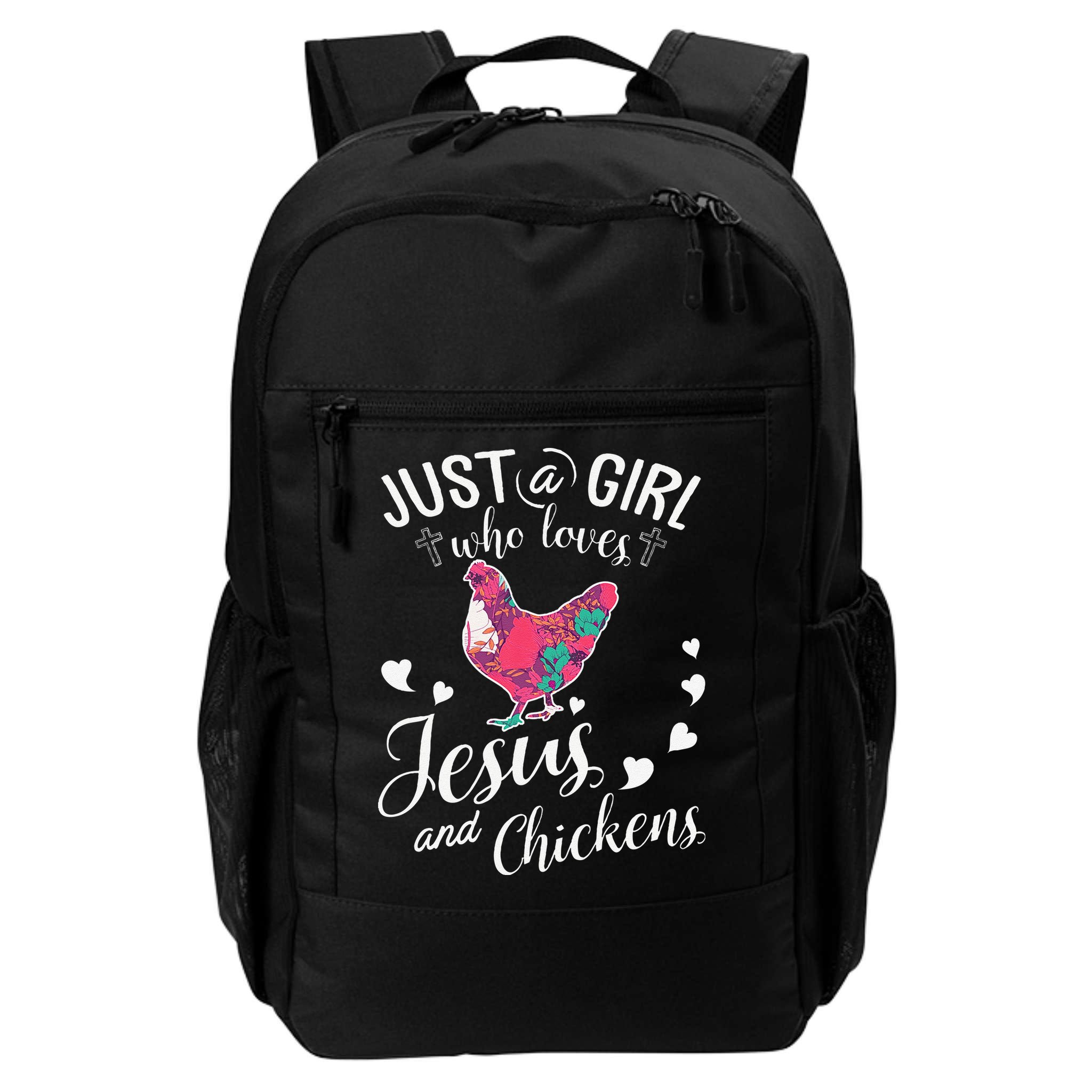 Just A Girl Who Loves Jesus And Chickens Farmer Lover Backpack