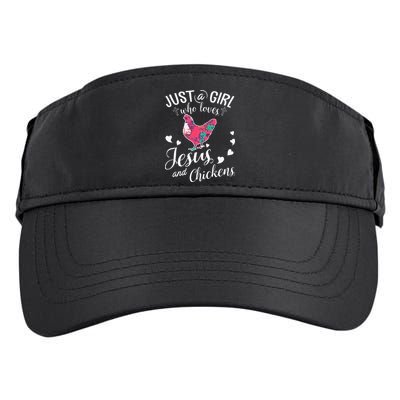 Just A Girl Who Loves Jesus And Chickens Farmer Lover Adult Drive Performance Visor