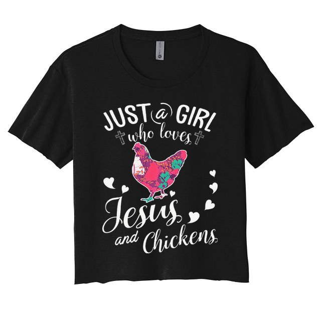 Just A Girl Who Loves Jesus And Chickens Farmer Lover Crop Top