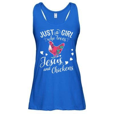 Just A Girl Who Loves Jesus And Chickens Farmer Lover Ladies Essential Flowy Tank