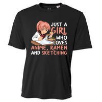 Just A Girl Who Loves Anime Ra And Sketching Japan Anime Cooling Performance Crew T-Shirt