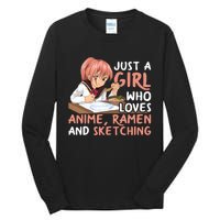 Just A Girl Who Loves Anime Ra And Sketching Japan Anime Tall Long Sleeve T-Shirt