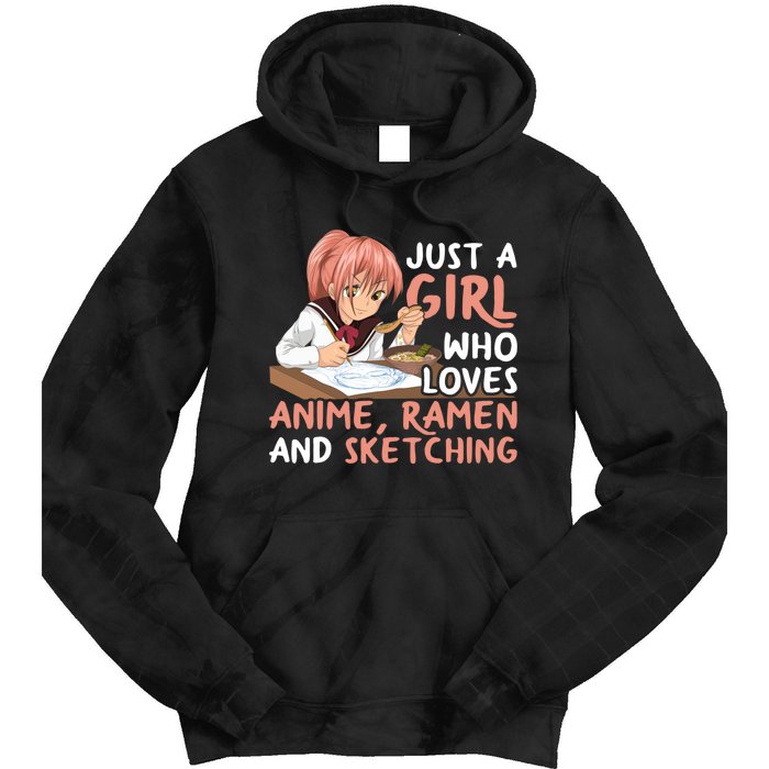 Just A Girl Who Loves Anime Ra And Sketching Japan Anime Tie Dye Hoodie