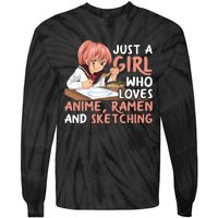 Just A Girl Who Loves Anime Ra And Sketching Japan Anime Tie-Dye Long Sleeve Shirt