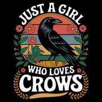 Just A Girl Who Loves Crows Quote Crow And Raven Lovers Impact Tech Backpack
