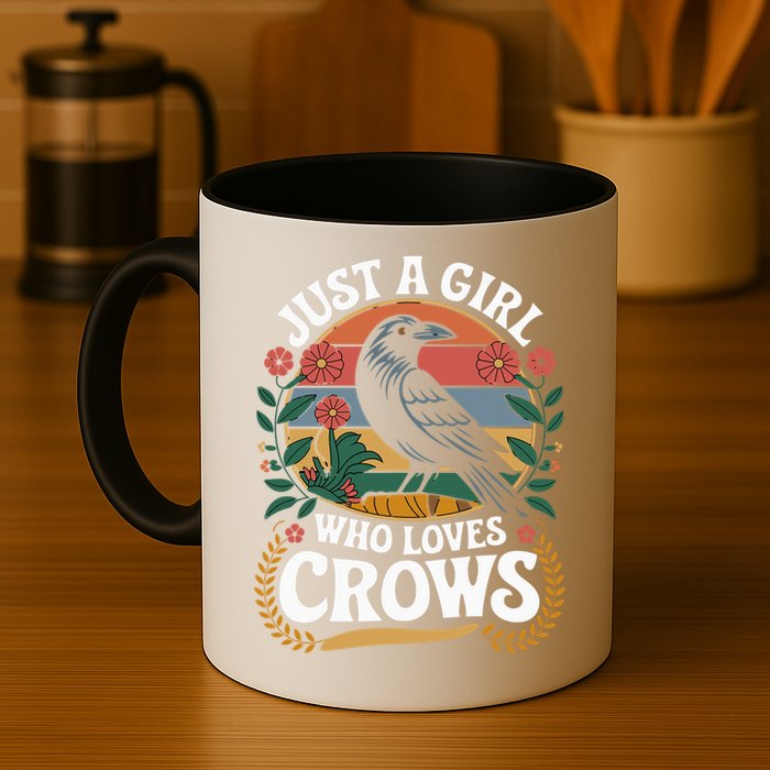 Just A Girl Who Loves Crows Quote Crow And Raven Lovers Mug