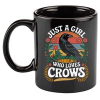 Just A Girl Who Loves Crows Quote Crow And Raven Lovers 11oz C Handle Ceramic Mug