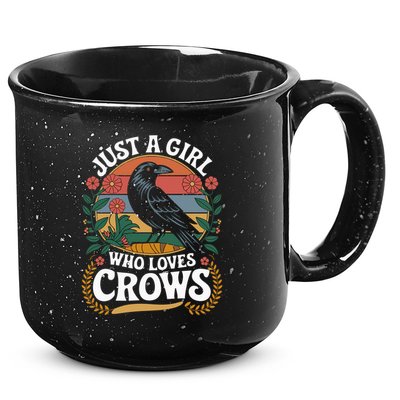 Just A Girl Who Loves Crows Quote Crow And Raven Lovers 15oz Campfire Ceramic Mug