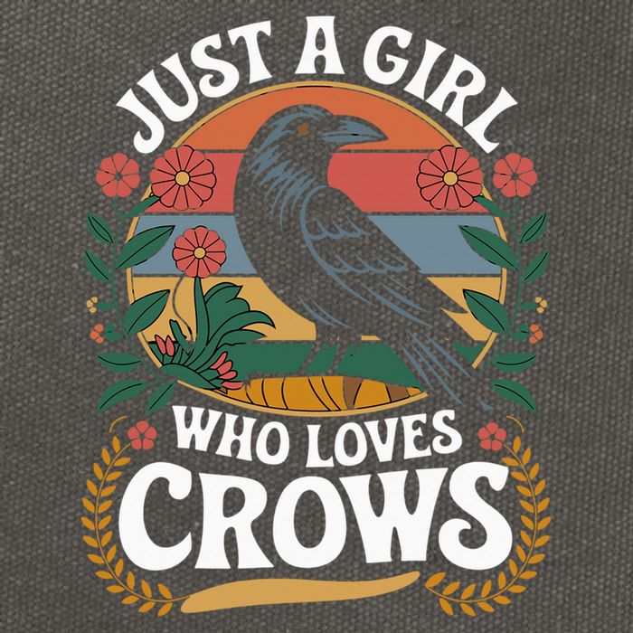 Just A Girl Who Loves Crows Quote Crow And Raven Lovers Cotton Canvas Backpack