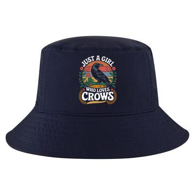 Just A Girl Who Loves Crows Quote Crow And Raven Lovers Cool Comfort Performance Bucket Hat