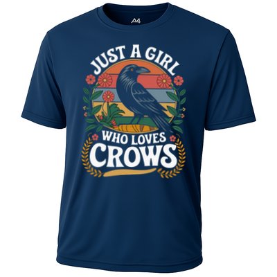 Just A Girl Who Loves Crows Quote Crow And Raven Lovers Cooling Performance Crew T-Shirt