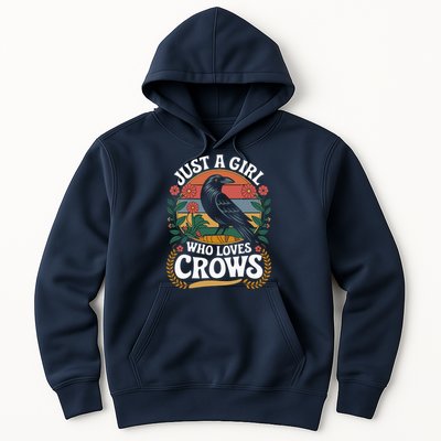 Just A Girl Who Loves Crows Quote Crow And Raven Lovers Hoodie
