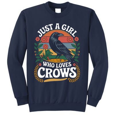 Just A Girl Who Loves Crows Quote Crow And Raven Lovers Sweatshirt