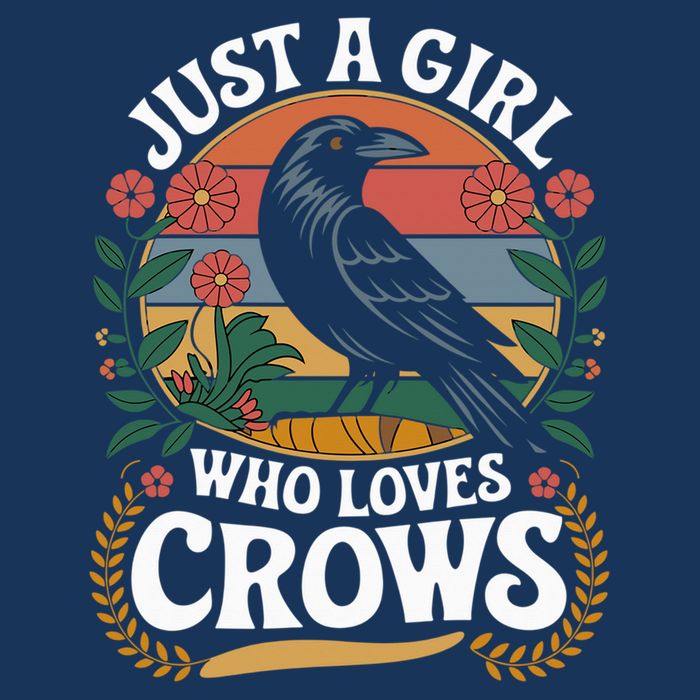 Just A Girl Who Loves Crows Quote Crow And Raven Lovers Bucket Hat