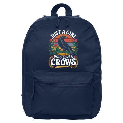 Just A Girl Who Loves Crows Quote Crow And Raven Lovers 16 in Basic Backpack
