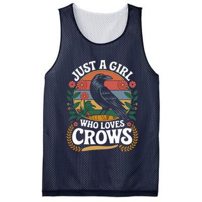 Just A Girl Who Loves Crows Quote Crow And Raven Lovers Mesh Reversible Basketball Jersey Tank