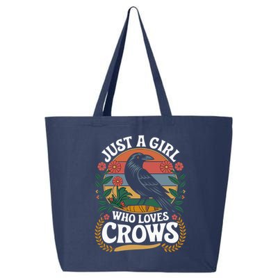 Just A Girl Who Loves Crows Quote Crow And Raven Lovers 25L Jumbo Tote
