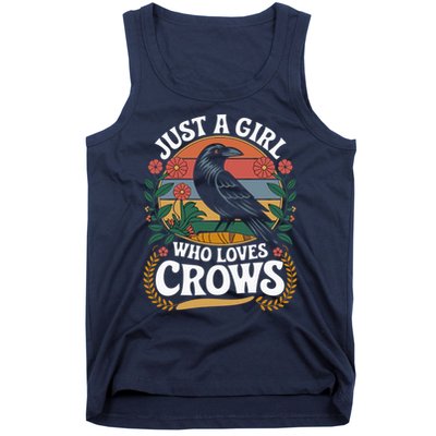 Just A Girl Who Loves Crows Quote Crow And Raven Lovers Tank Top