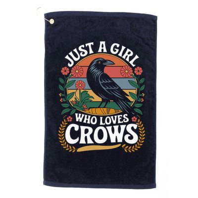 Just A Girl Who Loves Crows Quote Crow And Raven Lovers Golf Towel