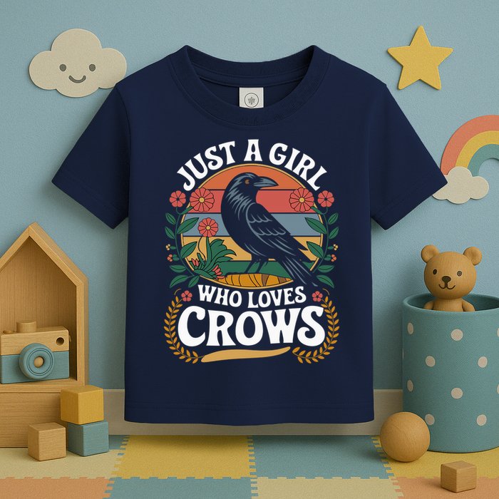Just A Girl Who Loves Crows Quote Crow And Raven Lovers Toddler T-Shirt