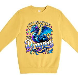 Just A Girl Who Loves Dragons Premium Crewneck Sweatshirt