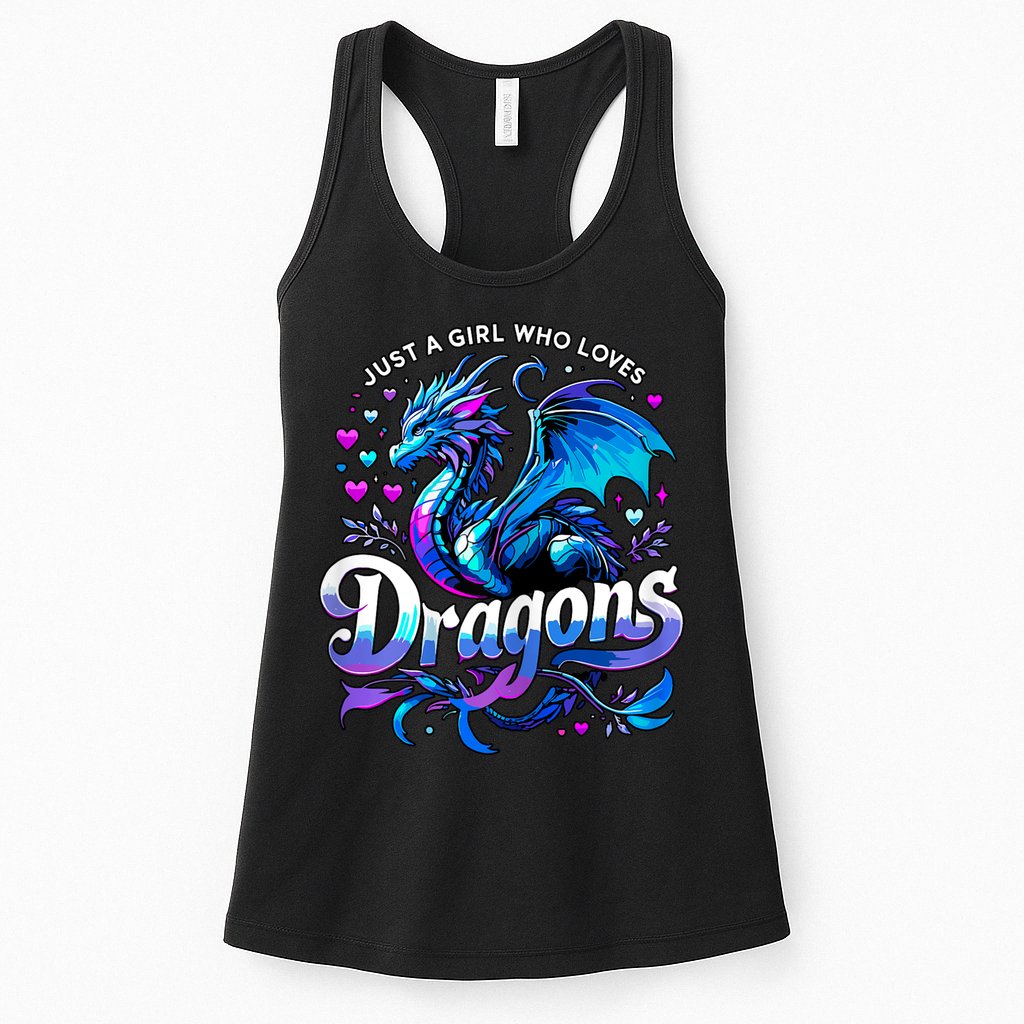Just A Girl Who Loves Dragons Womens Tank Top