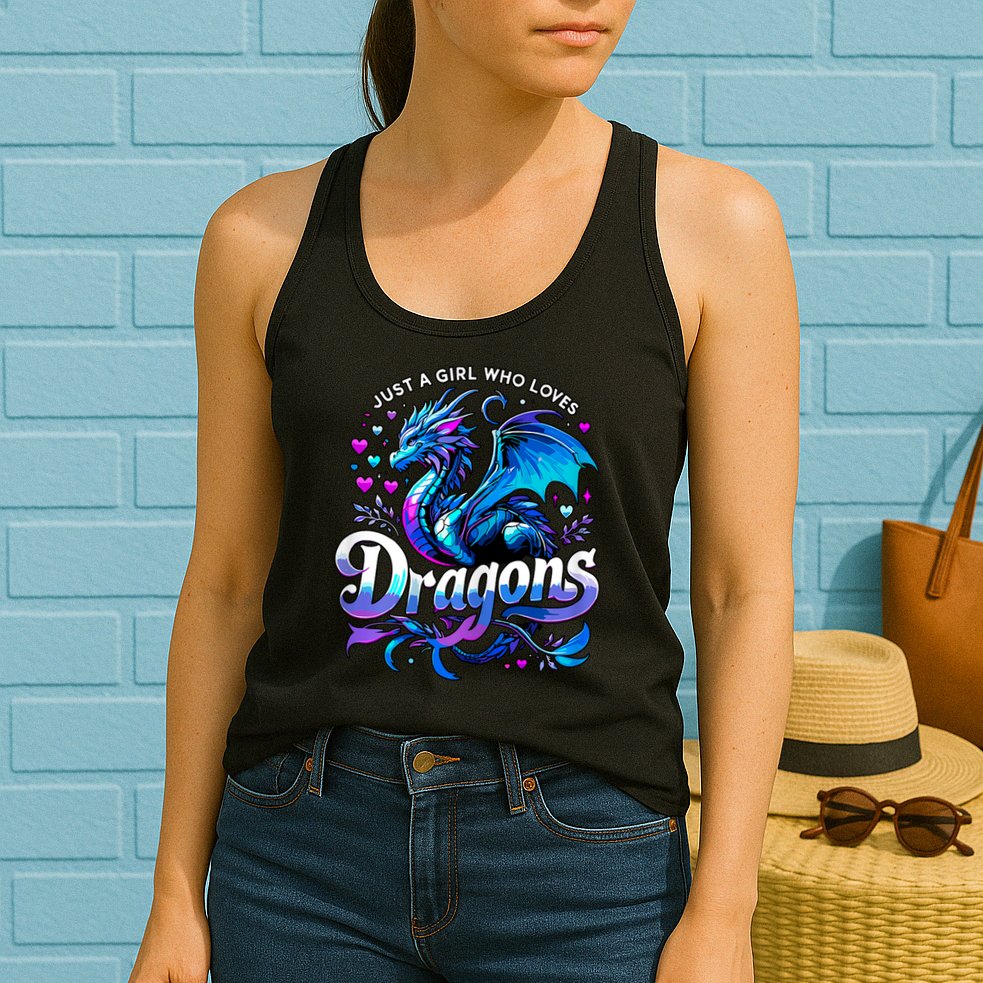 Just A Girl Who Loves Dragons Womens Tank Top