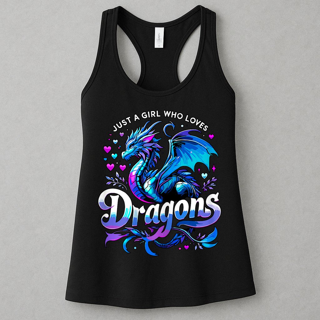 Just A Girl Who Loves Dragons Womens Tank Top