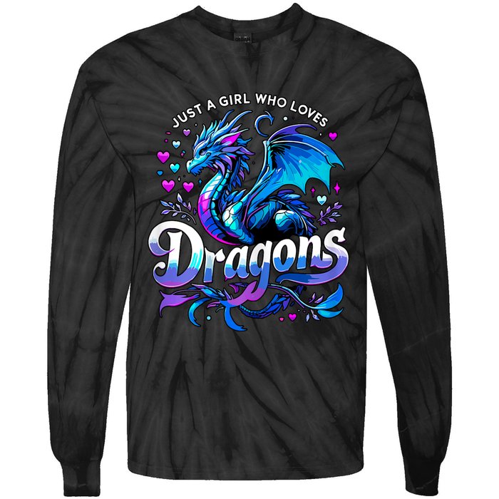 Just A Girl Who Loves Dragons Tie-Dye Long Sleeve Shirt