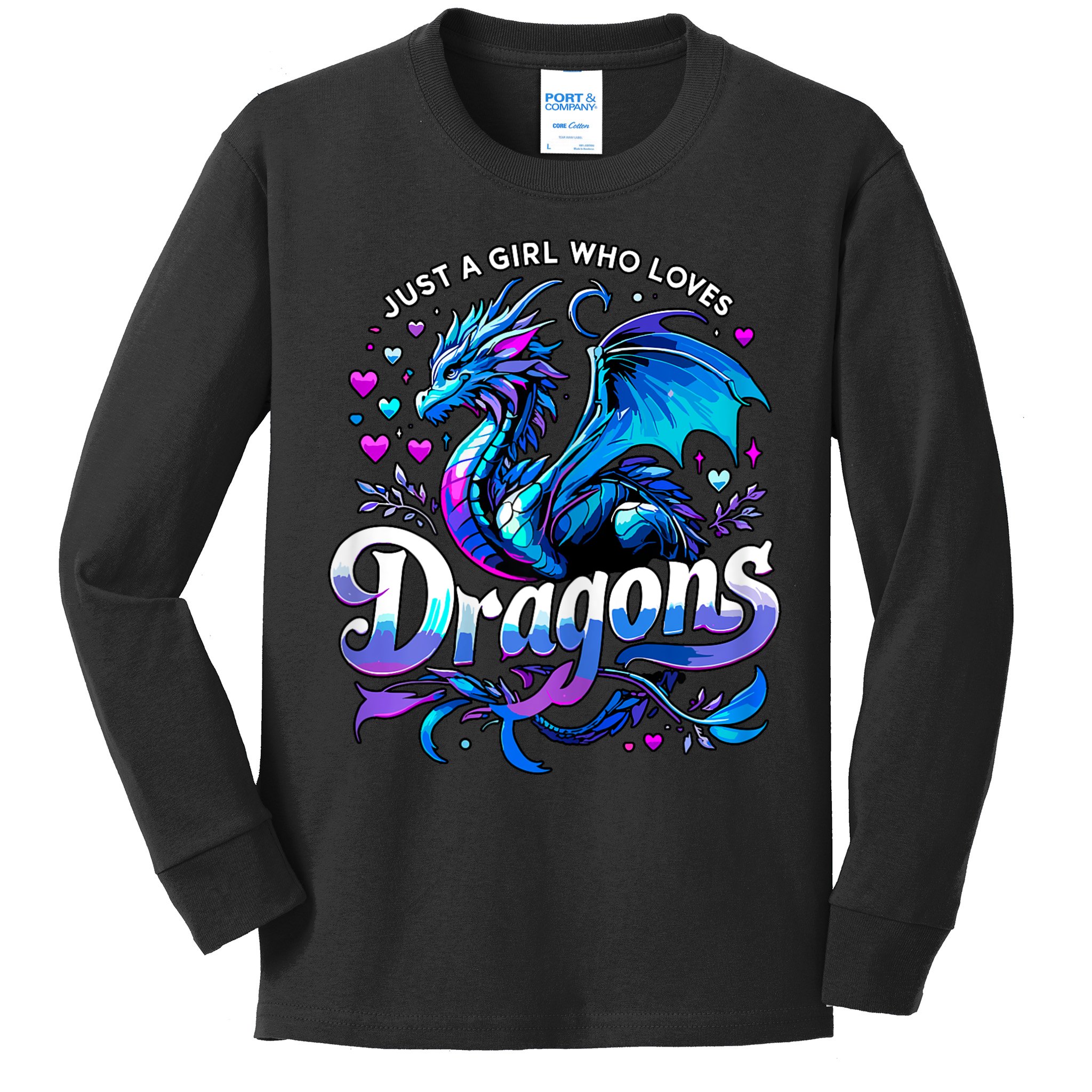 Just A Girl Who Loves Dragons Kids Long Sleeve Shirt