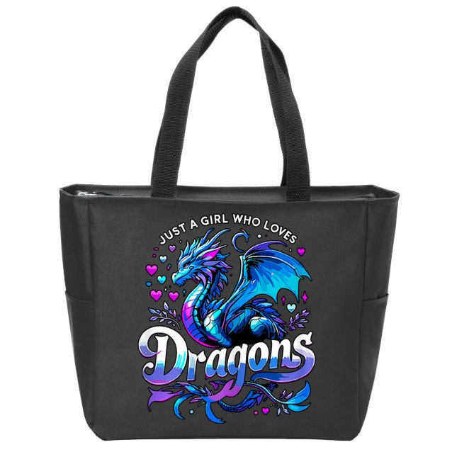 Just A Girl Who Loves Dragons Zip Tote Bag