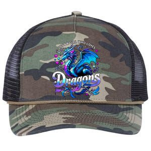 Just A Girl Who Loves Dragons Retro Rope Trucker Hat Cap