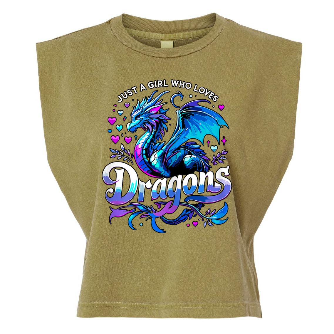 Just A Girl Who Loves Dragons Garment-Dyed Women's Muscle Tee