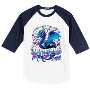 Just A Girl Who Loves Dragons Baseball Sleeve Shirt