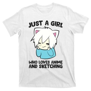 Just a Girl Who Loves Anime And Sketching Love Animes T-Shirt