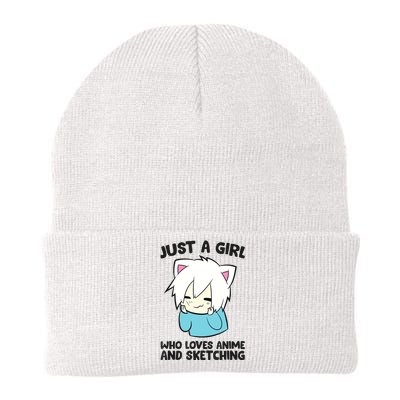 Just a Girl Who Loves Anime And Sketching Love Animes Knit Cap Winter Beanie